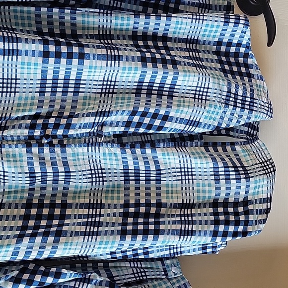 Lane Bryant Blue Plaid Buttoned Blouse - Picture 9 of 16